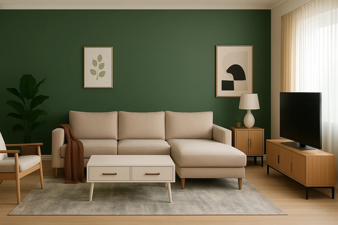 Natural texture finish applied to an interior feature wall