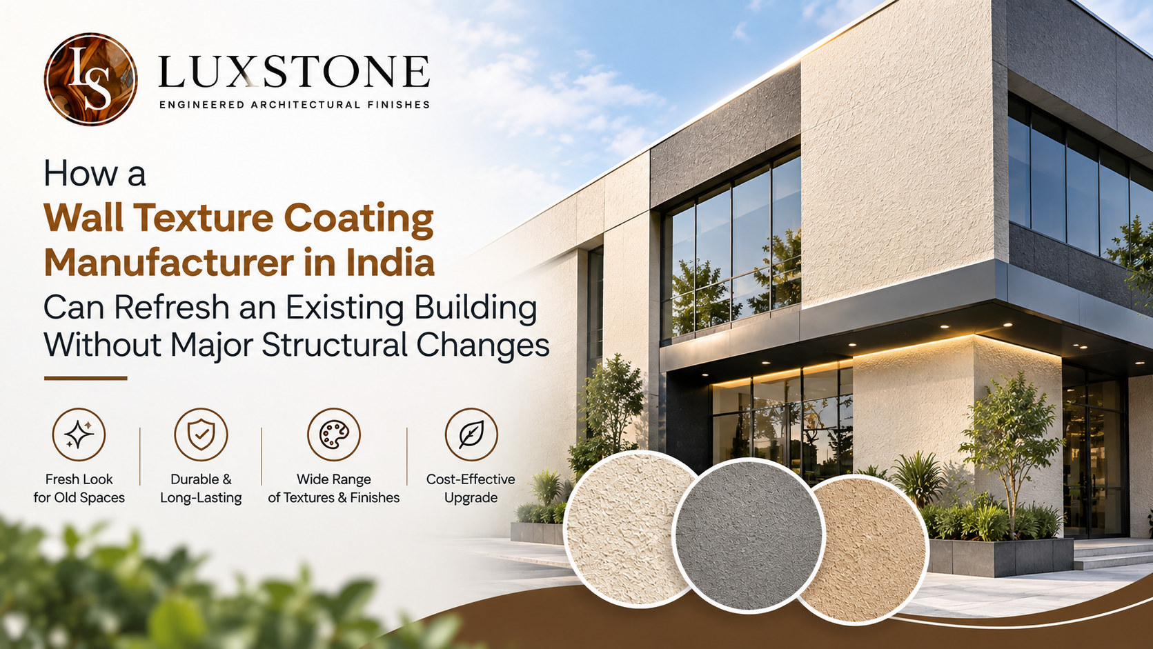 Weatherproof exterior wall finished with durable natural stone texture